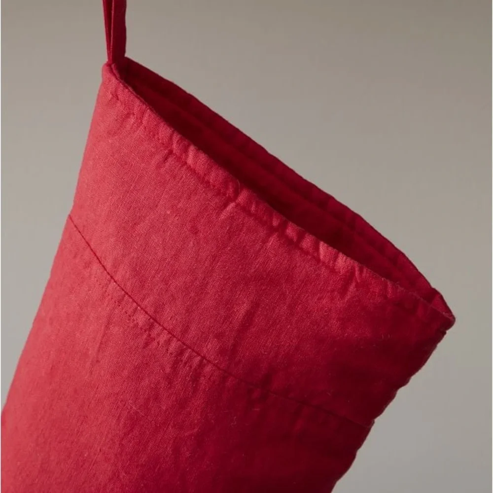 West Elm Pottery Barn Neutral Linen Stockings NWT - Picture 5 of 7